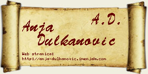 Anja Dulkanović vizit kartica